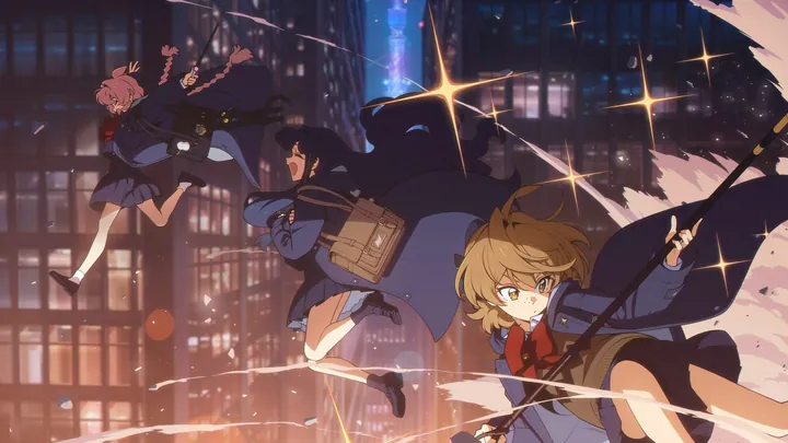 Official key visual for Astrae Oratio, a shindenki magic RPG set in an alternate 1889 Tokyo