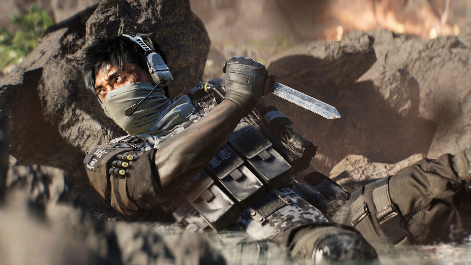 Battlefield 6 Ilustración promocional de Battlefield 6 con cuatro soldados en la azotea de un edificio en ruinas frente a una ciudad en llamas y un caza que cruza el cielo lleno de humo 2