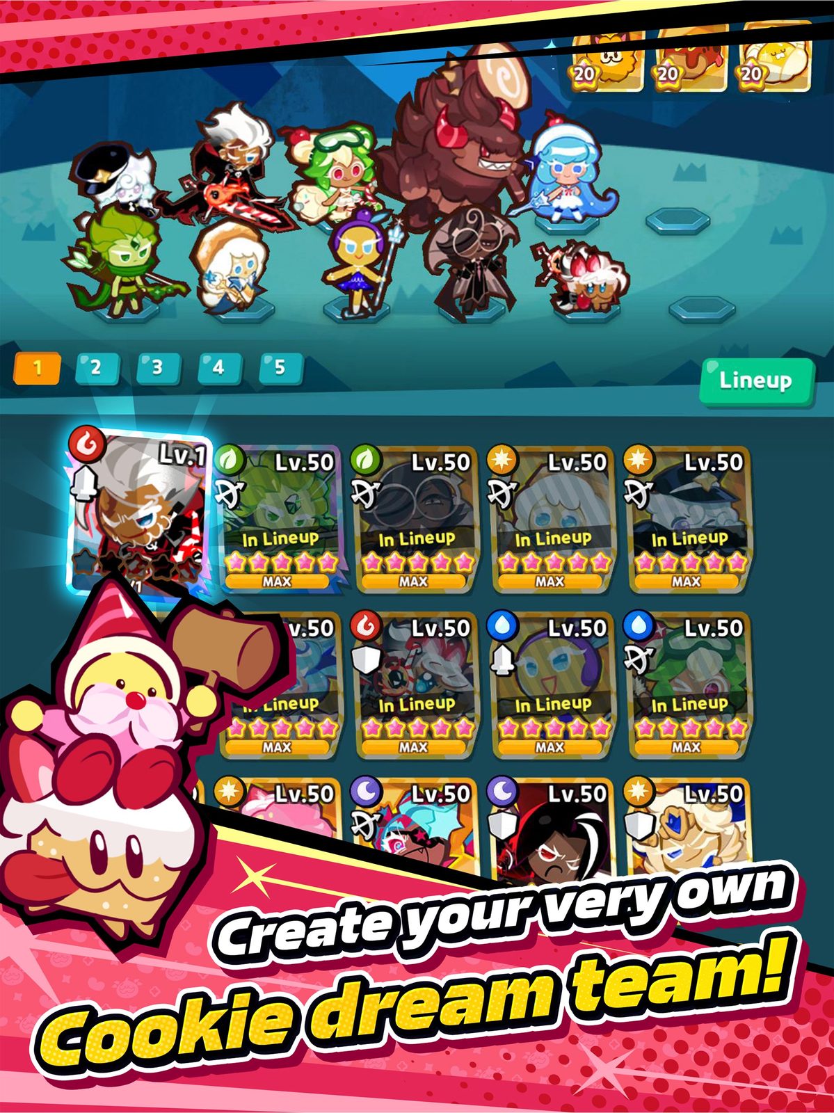 CookieRun: Crumble 夜晚烘焙工坊的厨房，刚出炉的烤盘冒着热气，一个系着围裙的人背对烤箱灯光抱臂低头看着的插画 5