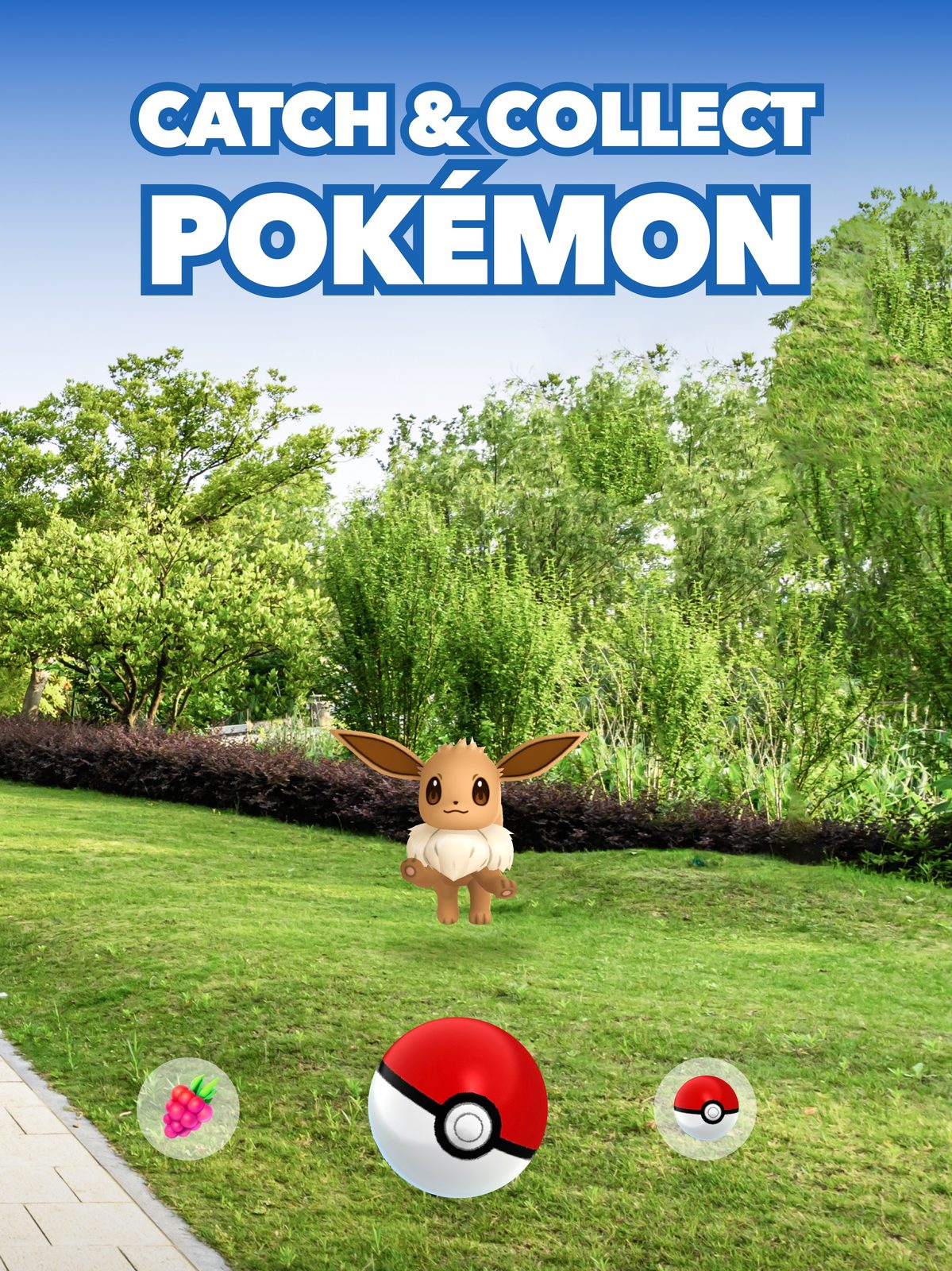Pokémon GO El icono de Pokémon GO, con una gran Poké Ball roja frente a unas nubes y un cielo morado decorado con constelaciones 2