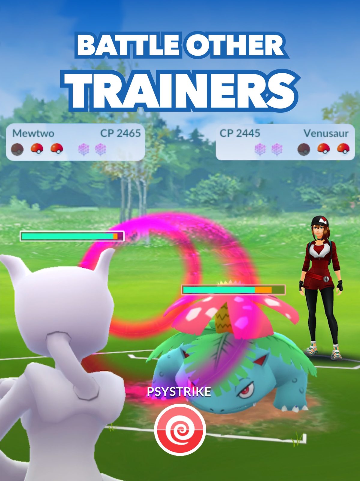 Pokémon GO El icono de Pokémon GO, con una gran Poké Ball roja frente a unas nubes y un cielo morado decorado con constelaciones 4