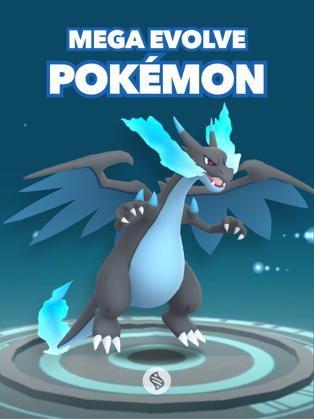 Pokémon GO El icono de Pokémon GO, con una gran Poké Ball roja frente a unas nubes y un cielo morado decorado con constelaciones 5