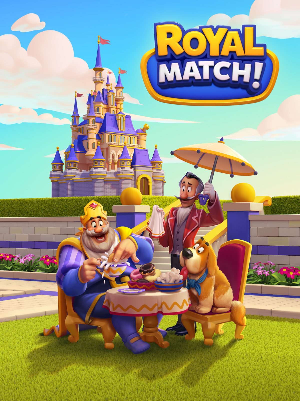 Royal Match Icono de Royal Match con King Robert, que lleva una corona y barba blanca y mira al frente con los ojos muy abiertos 5